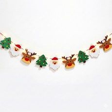 [上手家居] 聖誕節裝飾 三角旗 拉旗 暖光燈串, 1個, 聖誕大頭款