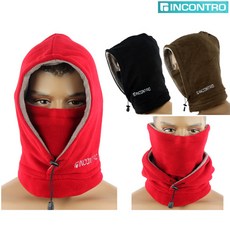 인콘트로 폴라 후드넥워머 방한마스크 방한용품, 레드, 1개