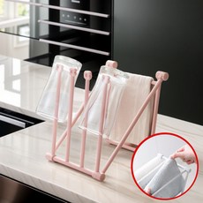 슌찌 접이식 미니 행주 걸이 건조대 고무장갑 행거, 핑크