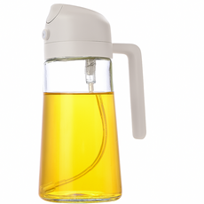 噴倒兩用噴油壺 噴油瓶 自動開合油瓶 玻璃油壺 油罐 調味瓶, 1個, 470ml