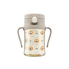 아키움 패턴 디자인 유아빨대컵 아키컵 유아물병 단품, 1개, 베이지 라이언 200ml