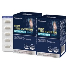 콘드로이친1200 관절 연골 소연골 뮤코다당단백 식약청인증 HACCP, 2개, 60정