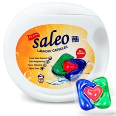Saleo Power Clean 高濃縮室內乾燥膠囊洗滌劑, 1個, 60入