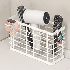 트렌드컨테이너 헤어 드라이기 거치대 벽걸이 정리 홀더 2컬러, 1개, 화이트(06666A)