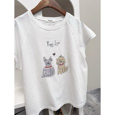 正韓 Puppy love狗狗兒上衣 - 現貨快速出貨, 白, 1個