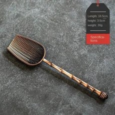 빈티지 합금 티스푼 가정용 식품 측정 도구 찻잎 도자기 국자 뒤집개 쿵푸 다도 액세서리, 1개