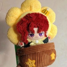 抱漫閣 JOJO動漫花京院典明20cm棉花娃娃公仔，柔軟舒適，動漫周邊禮物, 花京院典明+隨機發卡,20cm安裝骨架可凹造型 推薦, 1個