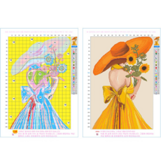 AROEREV 십자수 DIY 자수 패턴 초보자용 해바라기 소녀 0cm 11ct, 1개, 해바라기소녀