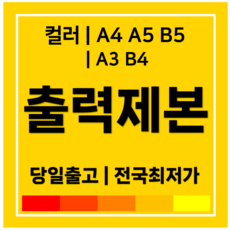 [컬러 출력] 제본 인쇄 복사 - 링제본 무선제본 중철제본 떡제본, 10