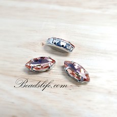 뽀트 모양 글라스 캡보석 백금도금, 피치, 7-15mm(30개), 1개