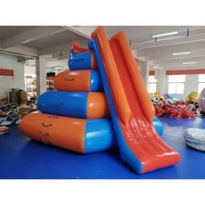 수상 장난감 트램폴린 에어시소 점프 시소 슬라이드 트램펄린 점핑 미끄럼틀, H. 등반 슬라이드(4x3x2.2m), 1개