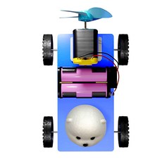 프로펠러바람작동 햄스터피규어 풍력이동자동차조립 뉴턴의제3법칙실험