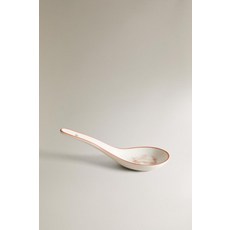 ZARA 자라 디자인 포세린 수프 스푼 - 로즈핑크 / 화이트 123080, 단일 사이즈