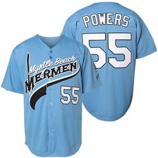 NJKA Kenny Powers #55 야구 저지 셔츠 Eastbound and Down Movie 야구 저지 스티치 블루.