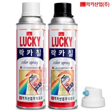럭키 락카스프레이 (특수노즐 증정) 컬러페인트 금속 플라스틱 철재 가구 도색 유성페인트, 진회색(342), 420ml, 1개
