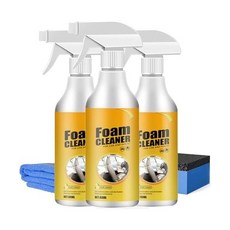 매직 폼 클리너 차량 및 주방용 만능 세정 버블 스프레이 (3개 세트), 3개 세트