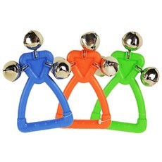 삼각손잡이 유아 방울딸랑이 랜덤 악기놀이 리듬악기, 색상 랜덤발송, 2개