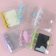 투명 미니 링바인더 케이스 수첩만들기, 블루