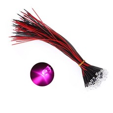 5파이 220V LED 핑크 웜화이트 표시등 저항내장형 와이어 케이블 일체형 AC 전원표시 배전반 콘센트 스위치 DIY 전기 부품, 10개