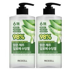 리코셀 대용량 저자극 맑은 제주 알로에 98% 수딩젤, 2개, 1L