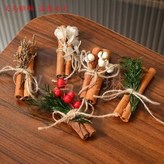 小花束耶誕節肉桂煙桂DIY咖啡香薰手工花裝飾道具伴手禮乾燥花, 桂皮+紅果,8*2*1cm左右；10g左右