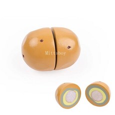 몬테소리 1Pcs 주방 과일 완구 붙여 넣기 나무 장난감 Chechele 음식 야채 교육 퍼즐 어린이 선물 용품, [03] 오렌지