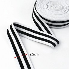 스트라이프 탄성 밴드 웨빙 속옷 바지 고무 리본 테이프 의류 재봉, 1. WhiteBlack-A-25mm / B. 1..., 1개