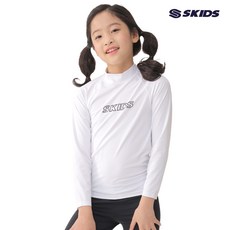 SKIDS 女童款5004RWH青少年防曬衣 白色 生存游泳玩水泳裝