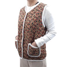AONE FASHION 花朵口袋鋪棉防寒醃泡菜背心