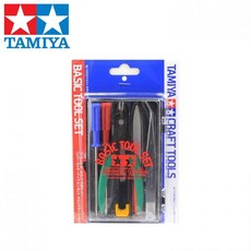 田宮 TAMIYA 模型新手工具組 斜口剪、彎夾、小刀、螺絲起子、銼刀六件組, 1個