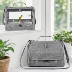 鸚鵡外出包鳥籠外出透明鳥包玄鳳鳥包鴿子小寵倉鼠包鳥用, 1個, 小寵包(包+墊子):黑色