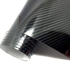 락모터스 자동차 7D 카본시트지 랩핑지 1m50cm X 10cm 단위판매 유광 카본필름 접착식 카본패브릭 차량용, 블랙, 1개