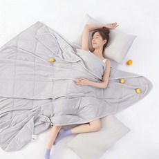 클라우드벨 냉감 이불 여름용 워셔블 쿨링 차렵이불 부드러운 촉감 통기성 좋은 에어컨 이불, 그레이