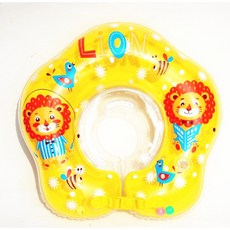 ABC嬰兒脖圈坐圈，加深座位區雙把手寶寶泳圈，兒童游泳安全首選, 黃獅子脖圈, 1個