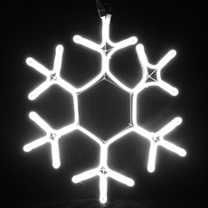 50cm 柔性燈雪花造型燈 (暖白/白/藍), 白, 1個