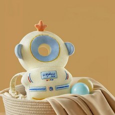 신생아 머리보호 배낭쿠션 뒤집기방지 만화디자인 귀여운 유아 안전필수품, Spaceman Mesh