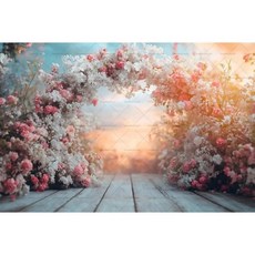 화이트 핑크 배경 커튼 꽃 장식 천 웨딩 생일 사진 소품, 13. X02750