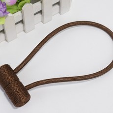 실린더 헤드폰 커튼 마그네틱 버클 윈도우 액세서리 커튼 스트랩 스트랩 방직 부자재, 다크 커피 색상, 1개