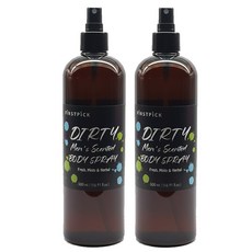 더티 맨즈 센티드 바디 스프레이 미스트 남성 남자 향수 퍼퓸 대용량 겨드랑이, 2개, 500g