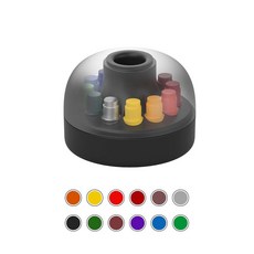 HOZO NeoStand 연필 홀더 - 교체 가능한 펜촉 및 지우개 베이스 12개 포함 네오펜슬을 위한 완벽한 액세서리 세련되고 기능적인 책상 정리대 - 컬러 펜촉, Colored Nibs Stand