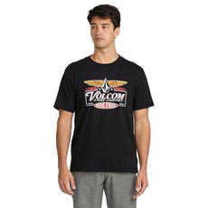 Volcom 남성용 Revel 티셔츠 - 고중량 면 크루넥 반소매 티셔츠 블랙. 3XL 268452, 블랙