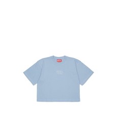 디젤 키즈 타원형 D 크롭 티셔츠