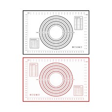 鉑金矽膠刻度大尺寸烘焙墊 - 揉麵墊/桿麵墊 適用於蛋糕、麵粉、糖、餅乾製作, 1個