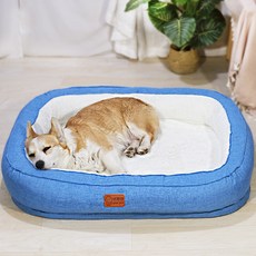 長方形寵物床沙發窩, 1個, 藍色(可拆洗)