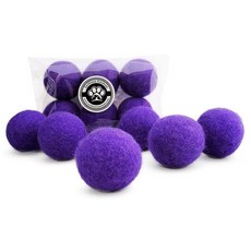 Earthtone Solutions 양모 고양이 장난감 - 작은 애완 동물 가져오기 및 놀이를 위한 펠트 고양이 장난감 공 - 고양이와 새끼 고양이를 위한 친환경 조용한 울 볼, 퍼플