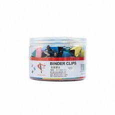XIN JIU LONG長尾夾 多色混裝 辦公文件分類必備, 41mm桶裝【24入】, 1個
