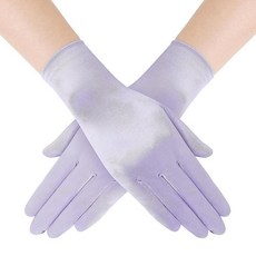 BABEYOND 여성용 짧은 새틴 장갑 - 실크 오페라 웨딩 신부 티 파티 연회 의상 1920년대 플래퍼 액세서리 라이트 퍼플 단일 사이즈 149902