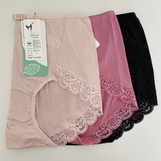miamor 韓國製 TENCEL 天絲棉 蕾絲中腰內褲, 紫紅XXL
