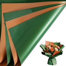 셀로판지 비닐 종이 LeZakaa 20장 꽃 포장지 흰색 별 무늬 방수 투명 꽃다발 선물 바구니 DIY 공예 크리스마스 겨울 휴일 발렌타인 생일용, xmas- Green/ Bronze Gold