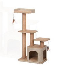 Petpals COCO 美國麻布紙繩遊憩4層貓跳台 PP-5472 - 雙洞窩設計貓玩具貓抓板, 1個